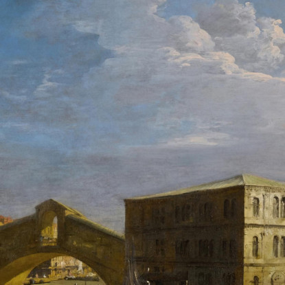 Venezia: Una Veduta Del Canal Grande E Del Ponte Di Rialto Da Nord Canaletto cnl57 quadro stampato su tela