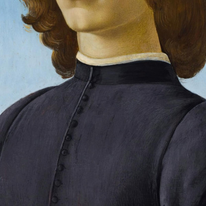 Ritratto Di Giovane Uomo Con In Mano Un Tondo Sandro Botticelli sbt26 quadro stampato su tela