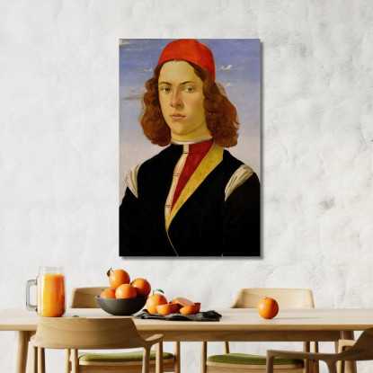 Ritratto Di Un Giovane Uomo Sandro Botticelli sbt27 quadro stampato su tela