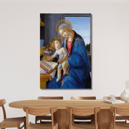 La Vergine Col Bambino La Madonna Del Libro Sandro Botticelli sbt42 quadro stampato su tela