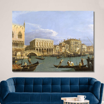 View Of The Riva Degli Schiavoni Venice Canaletto cnl75 quadro stampato su tela