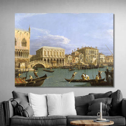 View Of The Riva Degli Schiavoni Venice Canaletto cnl75 quadro stampato su tela