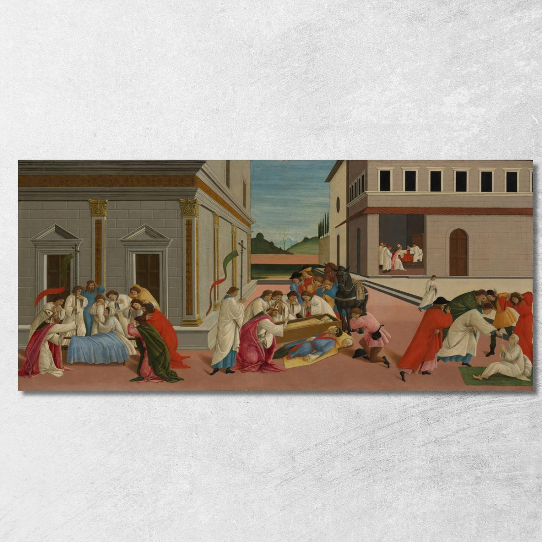 Tre Miracoli Di San Zanobi Sandro Botticelli sbt43 quadro stampato su tela Tre Miracoli Di San Zanobi Sandro Botticelli sbt43 quadro stampato su tela