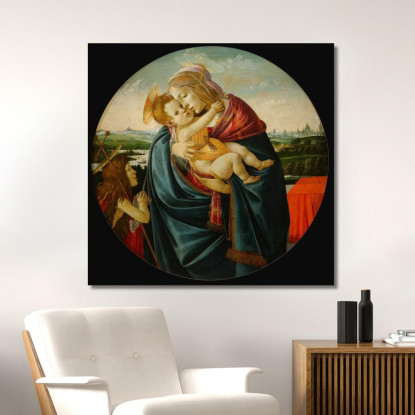 Vergine Col Bambino E San Giovanni Battista Sandro Botticelli sbt45 quadro stampato su tela