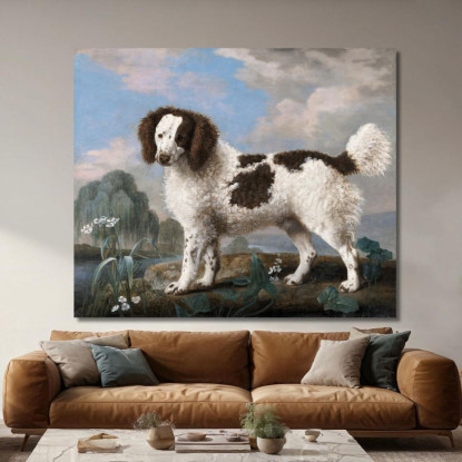 Norfolk Marrone E Bianco O Water Spaniel 1778 George Stubbs gst10 quadro stampato su tela