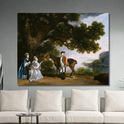 Il Capitano Samuel Sharpe Pocklington Con Sua Moglie Pleasance George Stubbs gst12 quadro stampato su tela