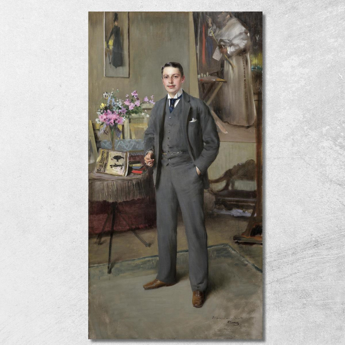 Ritratto Maschile Vittorio Matteo Corcos vmc16 quadro stampato su tela Ritratto Maschile Vittorio Matteo Corcos vmc16 quadro stampato su tela