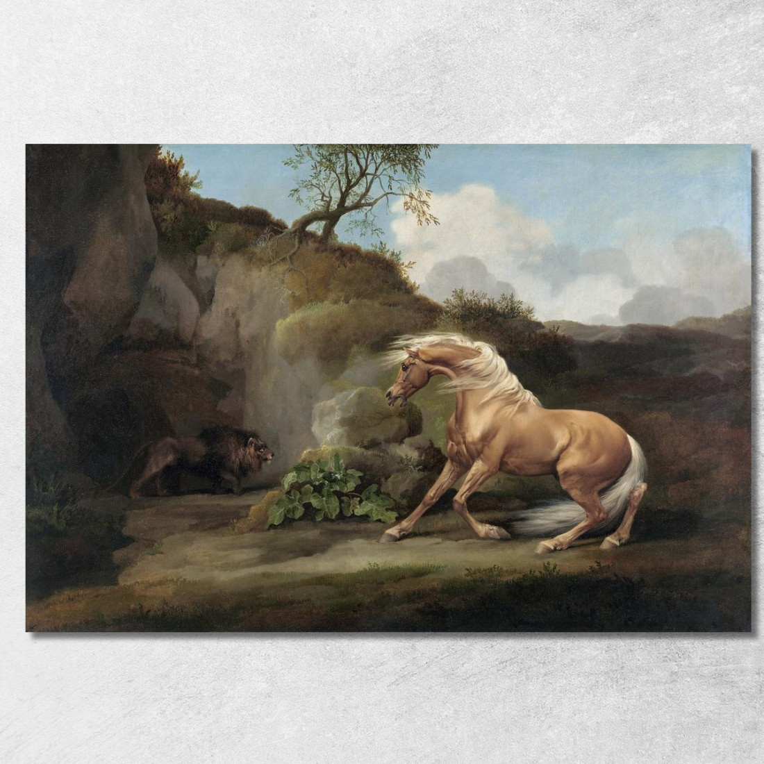 Cavallo Spaventato Da Un Leone 1762-1768 George Stubbs gst21 quadro stampato su tela Cavallo Spaventato Da Un Leone 1762-1768 George Stubbs gst21 quadro stampato su tela