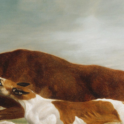 Hound Che Insegue Un Cervo George Stubbs gst23 quadro stampato su tela