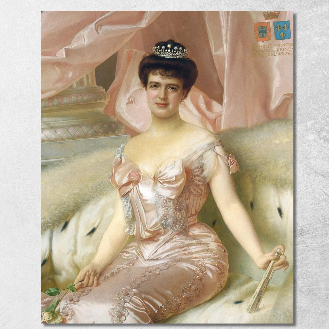 Ritratto Della Regina Amelia Vittorio Matteo Corcos vmc27 quadro stampato su tela Ritratto Della Regina Amelia Vittorio Matteo Corcos vmc27 quadro stampato su tela