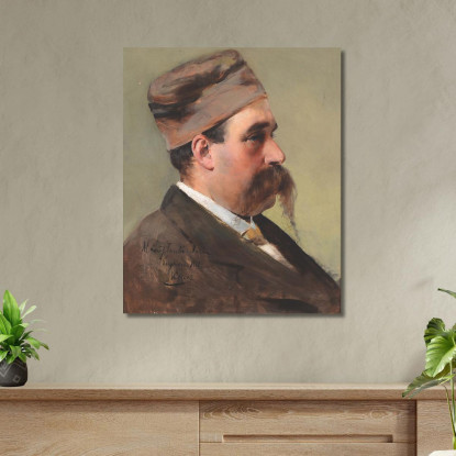 Profilo Maschile Con Cappello Vittorio Matteo Corcos vmc30 quadro stampato su tela