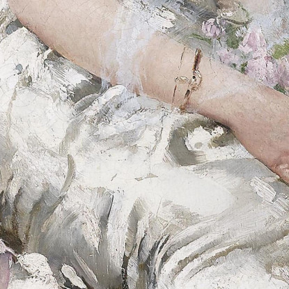 Ritratto Di Giovane Donna In Abito Bianco Con Fiori Vittorio Matteo Corcos vmc31 quadro stampato su tela