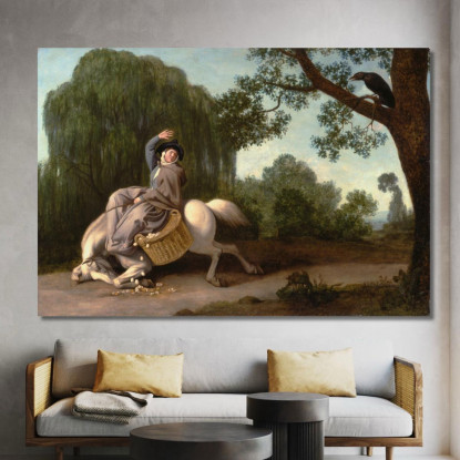 La Moglie Del Contadino E Il Corvo George Stubbs gst40 quadro stampato su tela