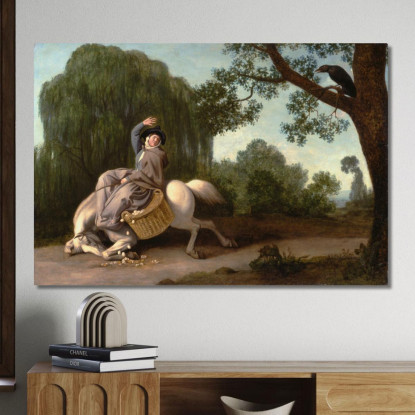 La Moglie Del Contadino E Il Corvo George Stubbs gst40 quadro stampato su tela