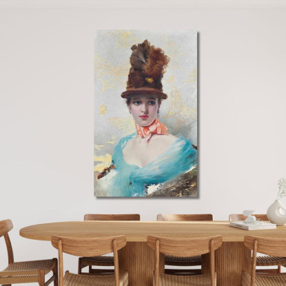 Un Elegante Vittorio Matteo Corcos vmc37 quadro stampato su tela