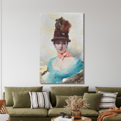 Un Elegante Vittorio Matteo Corcos vmc37 quadro stampato su tela