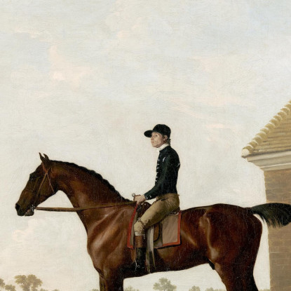 Turf Con Jockey A Newmarket George Stubbs gst46 quadro stampato su tela