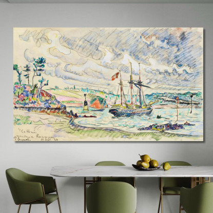 Cathrin All'Ancora Ancoraggio Di Kermarquer Bocca Di Trieux   Paul Signac psn21 quadro stampato su tela