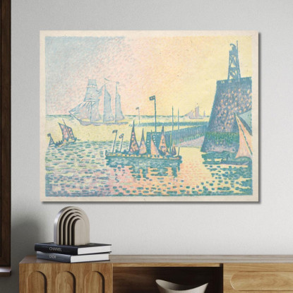 Serata Al Molo Di Vlissingen Paul Signac psn30 quadro stampato su tela