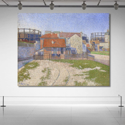 Gasometri A Clichy Paul Signac psn32 quadro stampato su tela