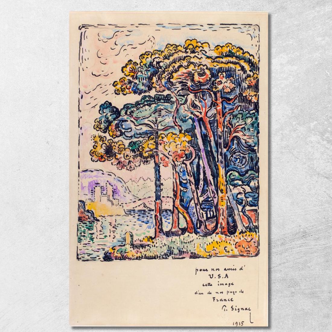 Paesaggio Paul Signac psn44 quadro stampato su tela Paesaggio Paul Signac psn44 quadro stampato su tela