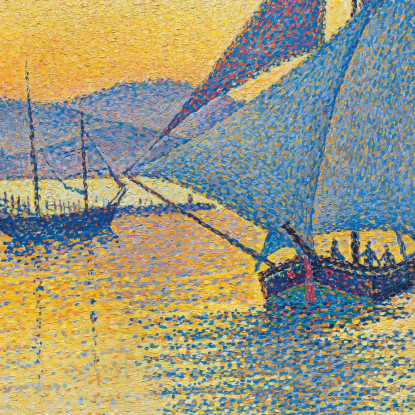 Il Porto Al Tramonto Opus 236 Saint-Tropez Paul Signac psn48 quadro stampato su tela