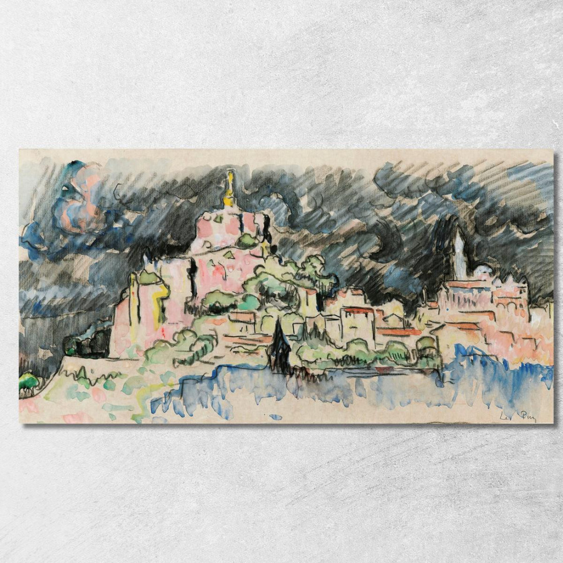 Cielo Tempestoso Di Le Puy-En-Velay Paul Signac psn51 quadro stampato su tela Cielo Tempestoso Di Le Puy-En-Velay Paul Signac psn51 quadro stampato su tela