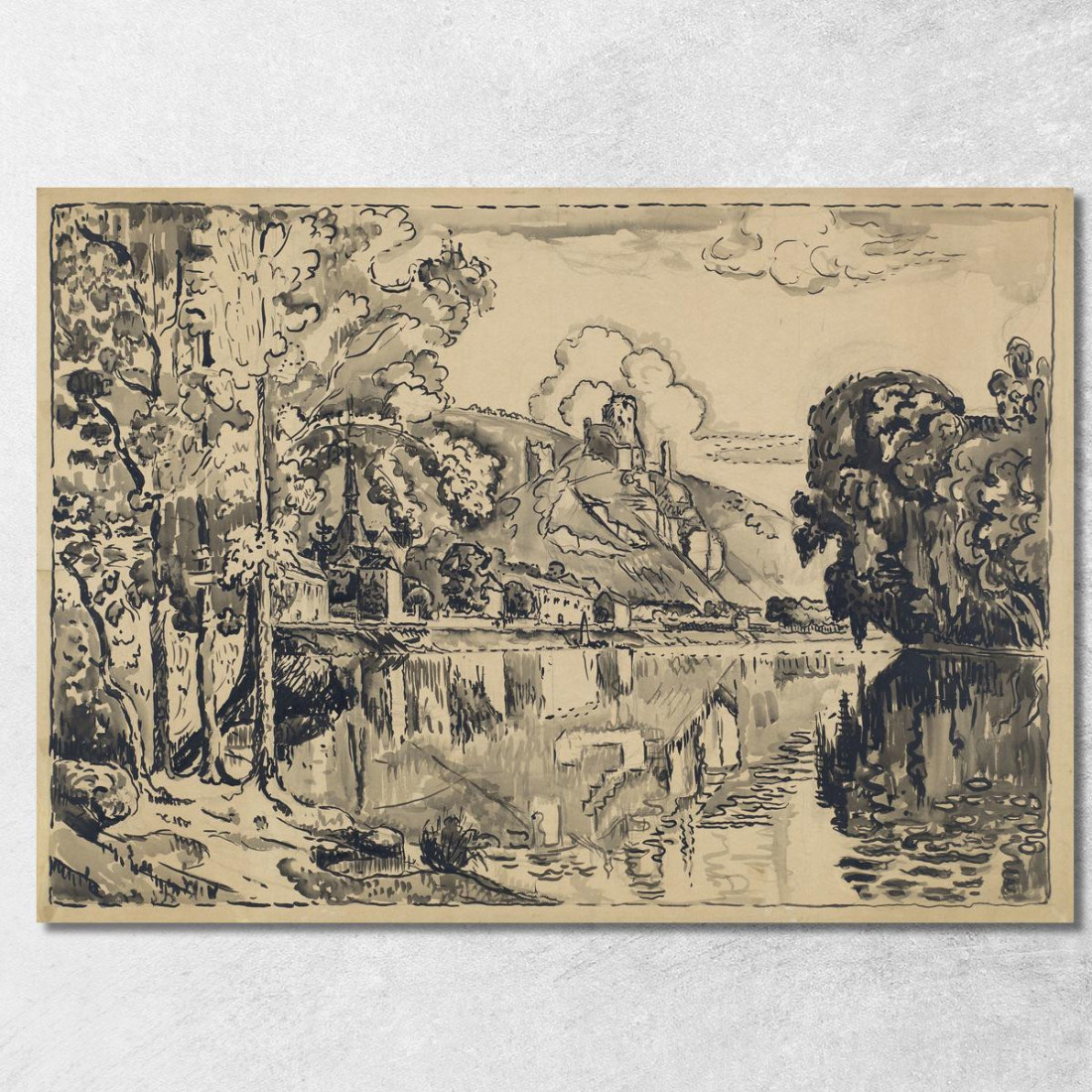 Les Andelys In Una Mattina D'Estate Paul Signac psn54 quadro stampato su tela Les Andelys In Una Mattina D'Estate Paul Signac psn54 quadro stampato su tela