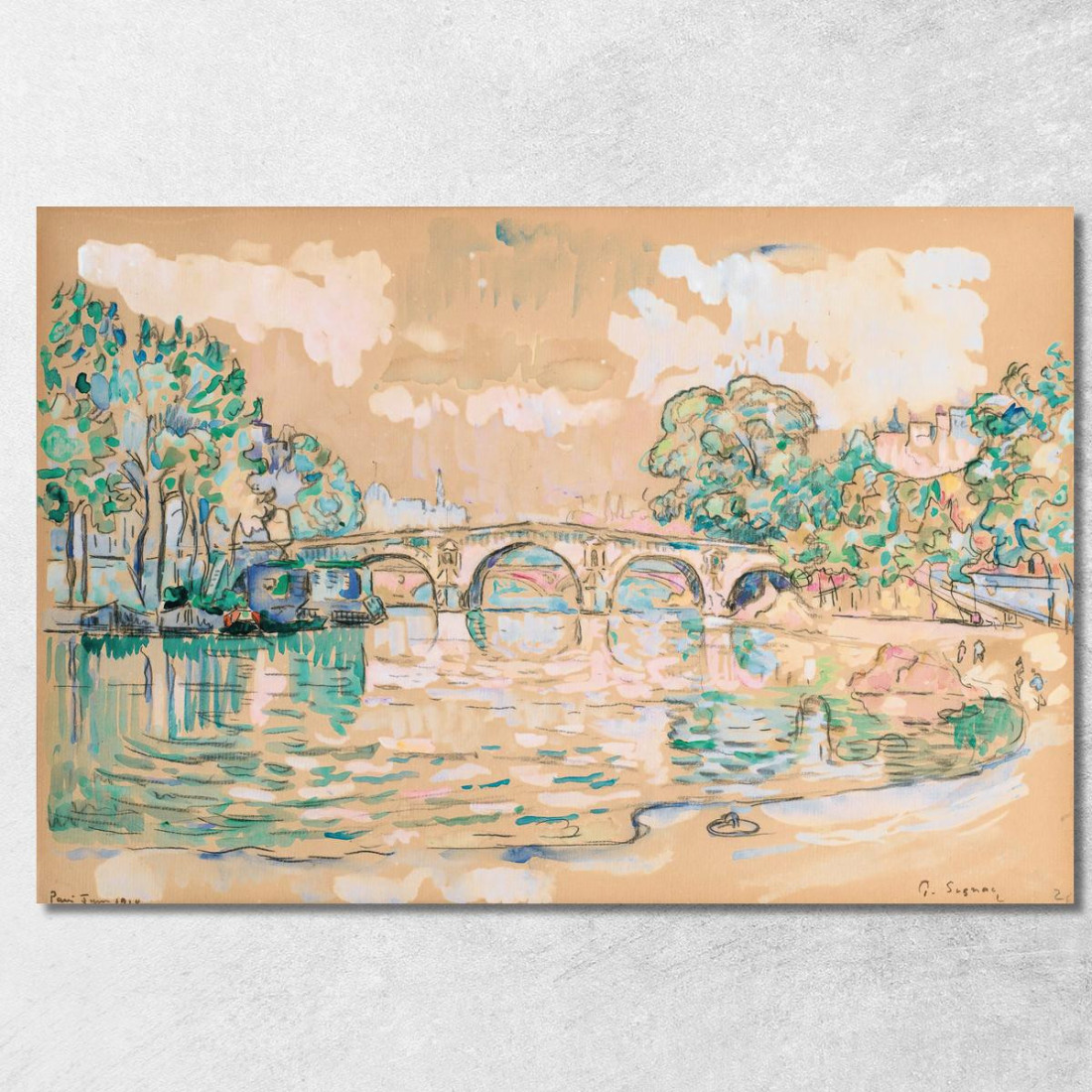 Ponte Maria Di Parigi Paul Signac psn75 quadro stampato su tela Ponte Maria Di Parigi Paul Signac psn75 quadro stampato su tela