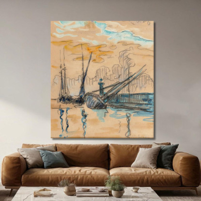 Saint-Tropez Il Molo Paul Signac psn97 quadro stampato su tela