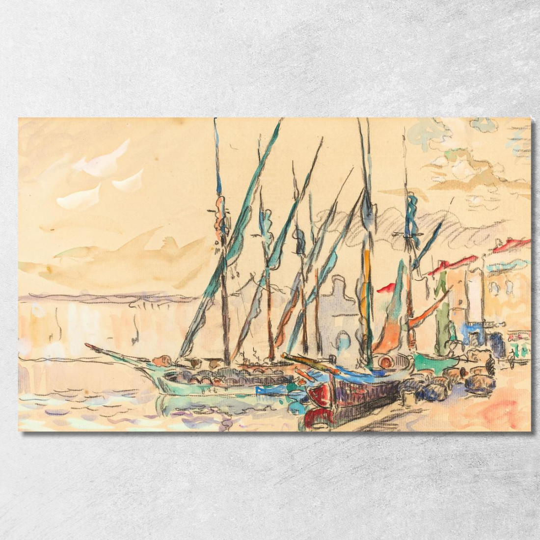 St. Tropez Paul Signac psn107 quadro stampato su tela St. Tropez Paul Signac psn107 quadro stampato su tela