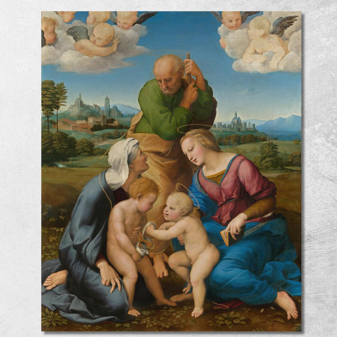 Sacra Famiglia Canigiani Raffaello Sanzio rph4 quadro stampato su tela Sacra Famiglia Canigiani Raffaello Sanzio rph4 quadro stampato su tela