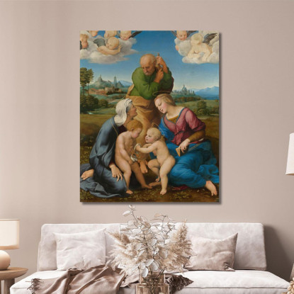 Sacra Famiglia Canigiani Raffaello Sanzio rph4 quadro stampato su tela