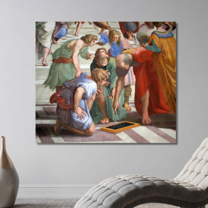 Scuola D'Atene Raffaello Sanzio rph5 quadro stampato su tela