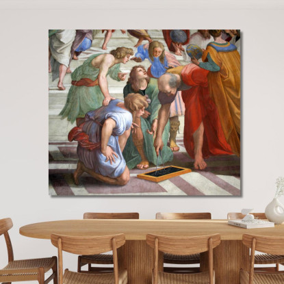 Scuola D'Atene Raffaello Sanzio rph5 quadro stampato su tela