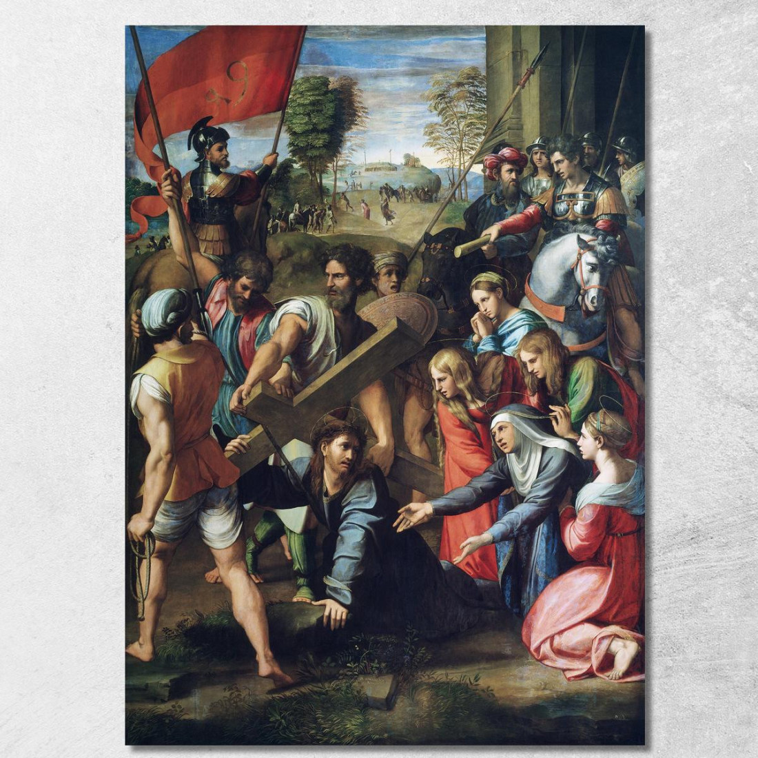 Cristo Cade Sulla Via Del Calvario Raffaello Sanzio rph7 quadro stampato su tela Cristo Cade Sulla Via Del Calvario Raffaello Sanzio rph7 quadro stampato su tela