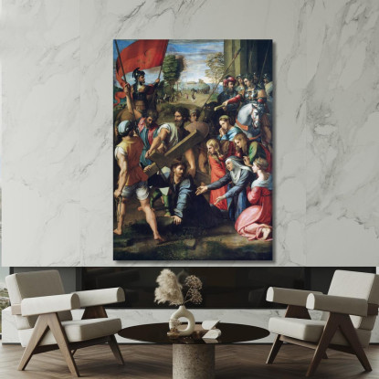 Cristo Cade Sulla Via Del Calvario Raffaello Sanzio rph7 quadro stampato su tela