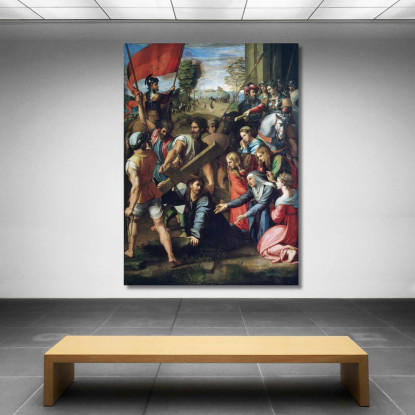 Cristo Cade Sulla Via Del Calvario Raffaello Sanzio rph7 quadro stampato su tela