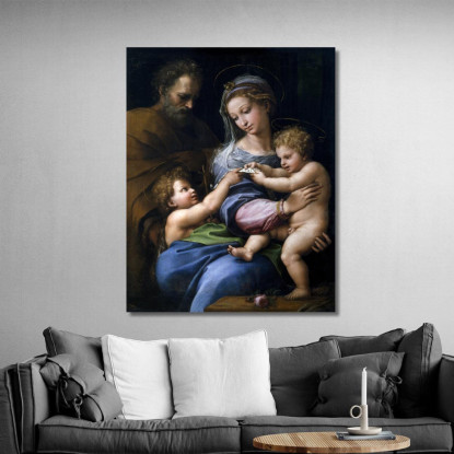 Madonna Della Rosa Raffaello Sanzio rph18 quadro stampato su tela