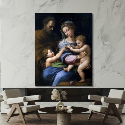 Madonna Della Rosa Raffaello Sanzio rph18 quadro stampato su tela