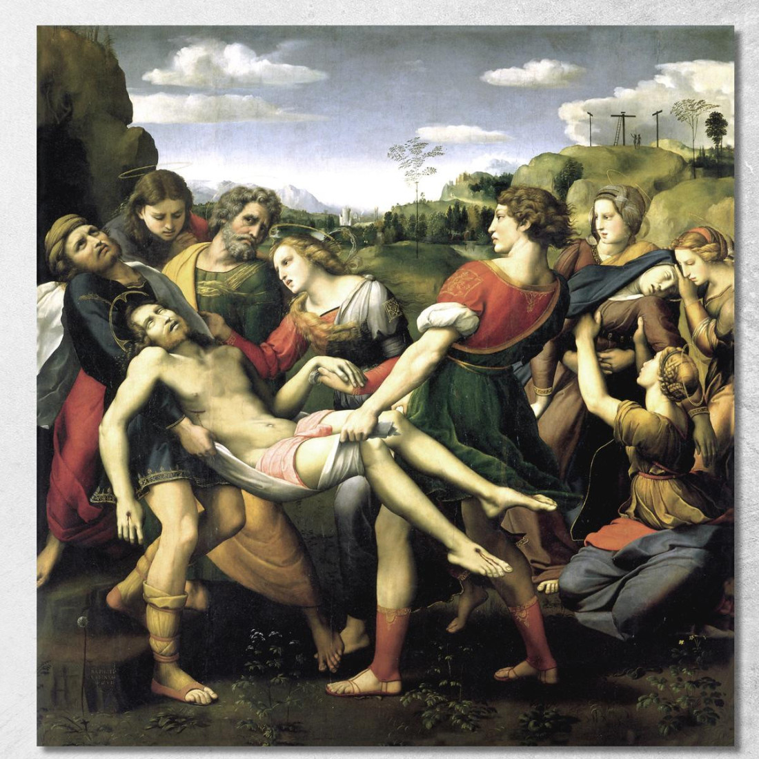 Pala Baglioni Deposizione Raffaello Sanzio rph30 quadro stampato su tela Pala Baglioni Deposizione Raffaello Sanzio rph30 quadro stampato su tela