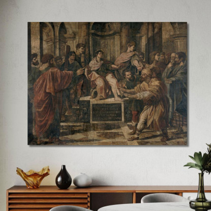 L'Accecamento Di Elimi Raffaello Sanzio rph38 quadro stampato su tela