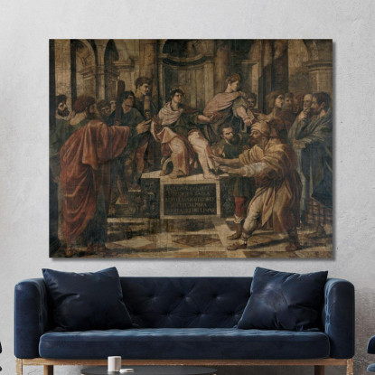 L'Accecamento Di Elimi Raffaello Sanzio rph38 quadro stampato su tela