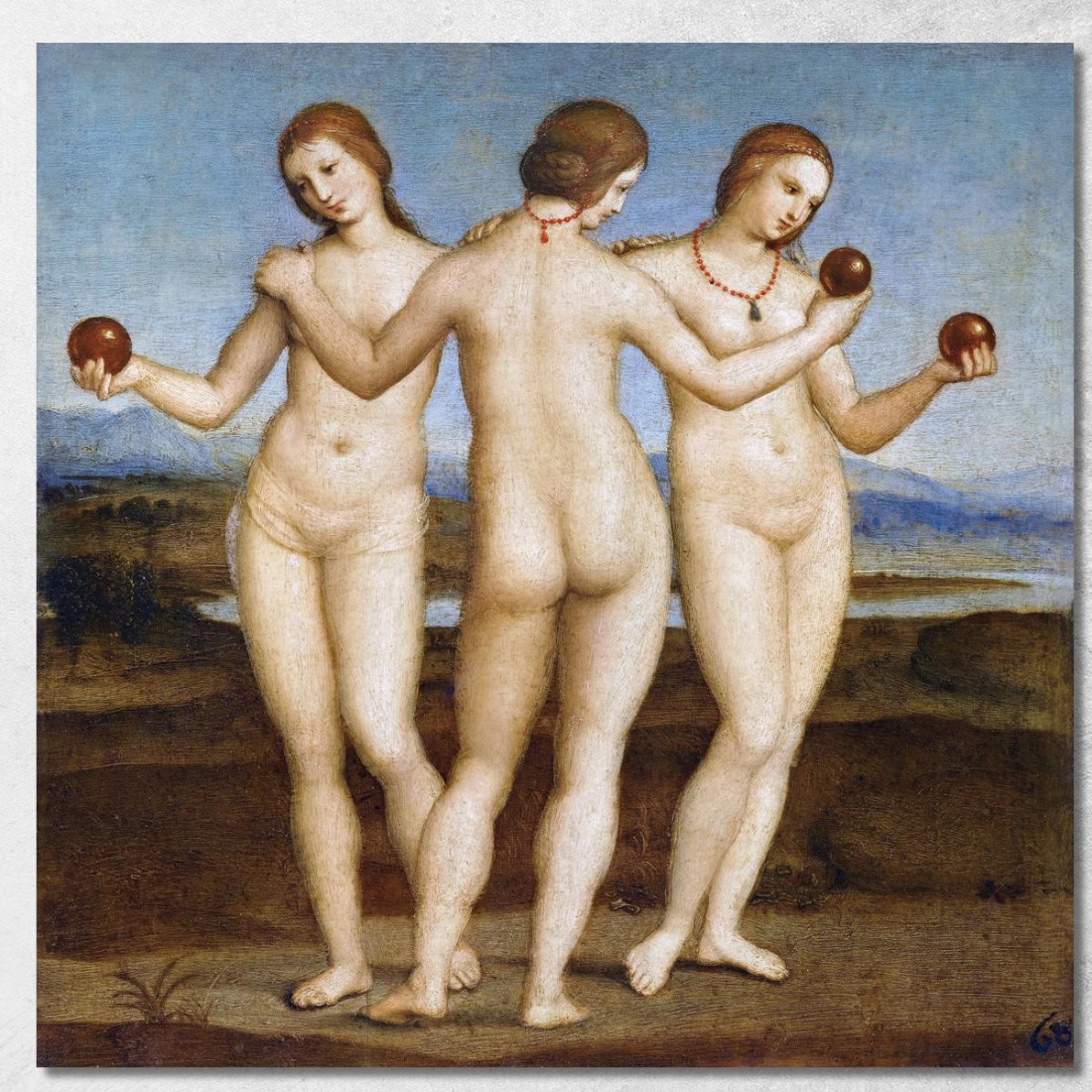Tre Grazie Raffaello Sanzio rph47 quadro stampato su tela Tre Grazie Raffaello Sanzio rph47 quadro stampato su tela