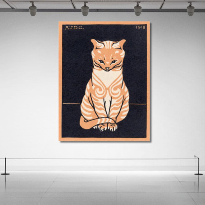 Gatto Seduto Julie de Graag jdg76 quadro stampato su tela