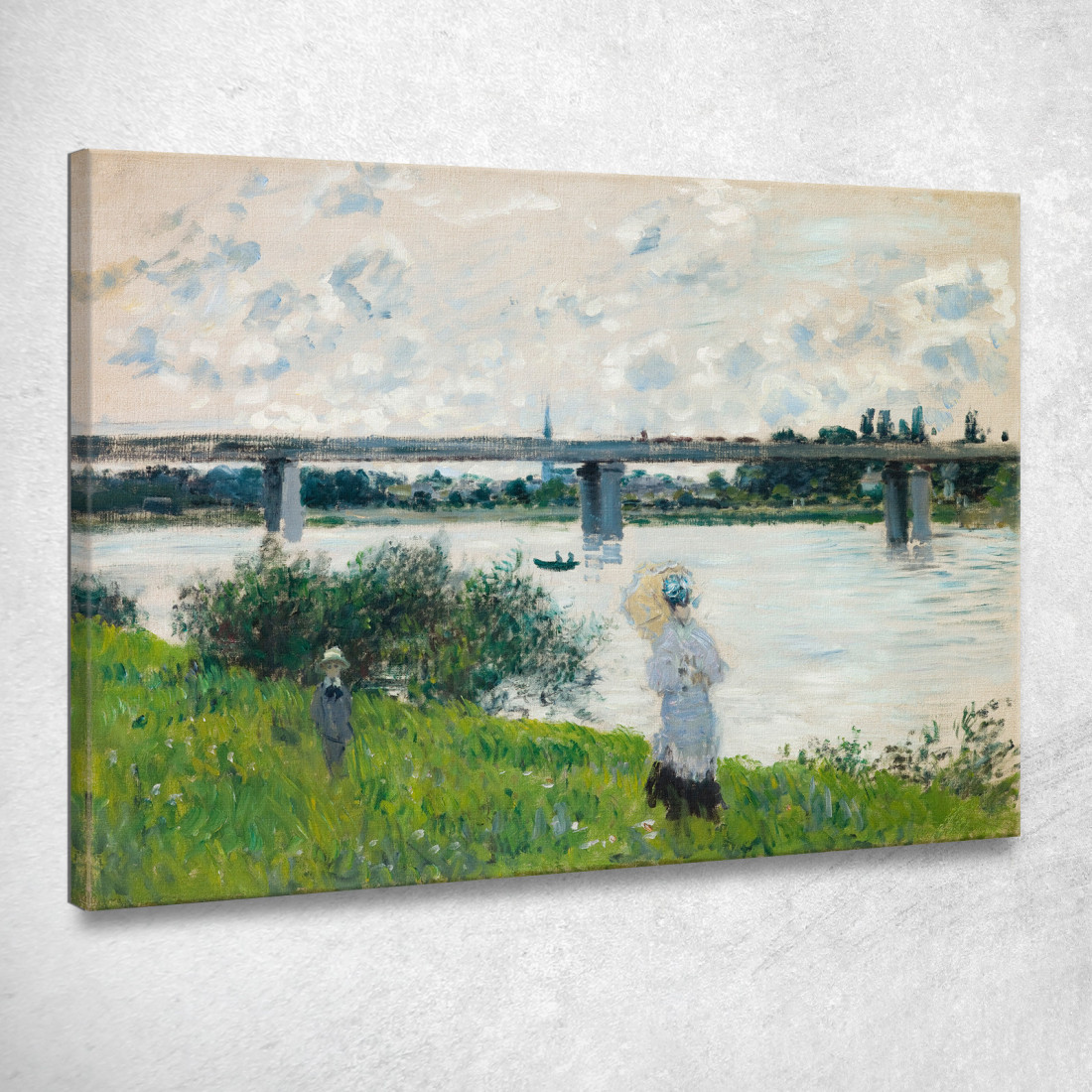 La Passeggiata Con Il Ponte Ferroviario Di Argenteuil Claude Monet mnt332 quadro stampato su tela La Passeggiata Con Il Ponte Ferroviario Di Argenteuil Claude Monet mnt332 quadro stampato su tela