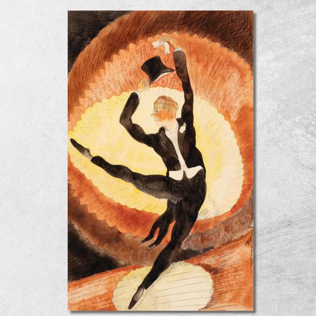 In Vaudeville Ballerino Acrobatico Con Cappello A Cilindro Charles Demuth cdm24 quadro stampato su tela In Vaudeville Ballerino Acrobatico Con Cappello A Cilindro Charles Demuth cdm24 quadro stampato su tela