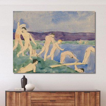 Dodici Ragazzi Nudi In Spiaggia Charles Demuth cdm50 quadro stampato su tela