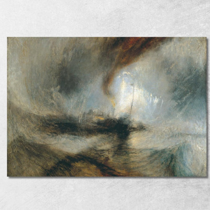 Battello A Vapore Con Tempesta Di Neve Al Largo Della Bocca Del Porto Joseph Mallord William Turner jwt8 quadro stampato su tela