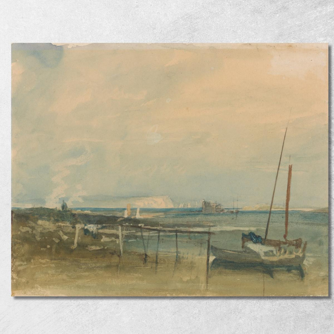 Scena Costiera Con Scogliere Bianche E Barche Sulla Riva Joseph Mallord William Turner jwt36 quadro stampato su tela Scena Costiera Con Scogliere Bianche E Barche Sulla Riva Joseph Mallord William Turner jwt36 quadro stampato su tela